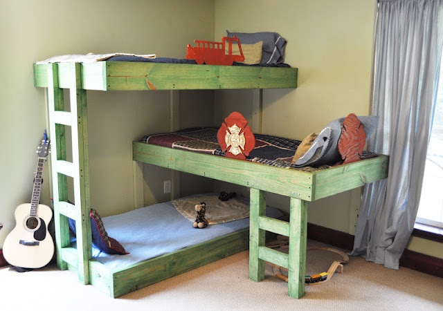 triple bunk bed plans build